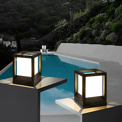 Garden Pedestal Lights Minimalist Square Waterproof LED Light