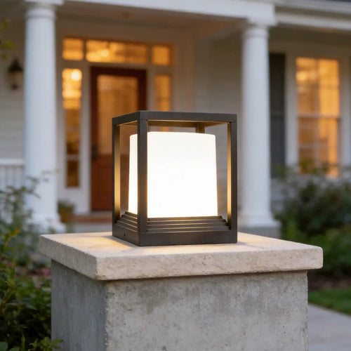 Garden Pedestal Lights Minimalist Square Waterproof LED Light
