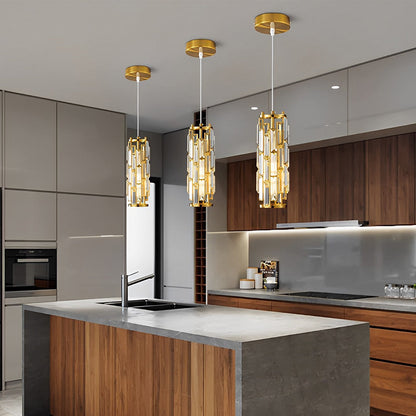 Mini Crystal Pendant Light Creative Art Crystal Island Ceiling Light