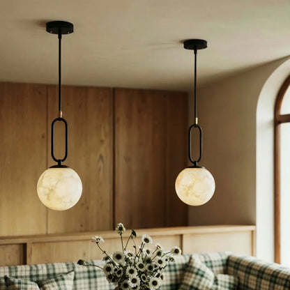 Gong Alabaster Pendant Light
