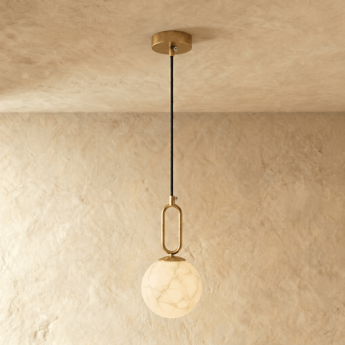 Gong Alabaster Pendant Light