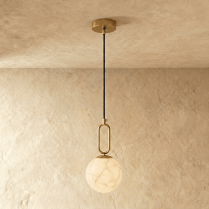 Gong Alabaster Pendant Light
