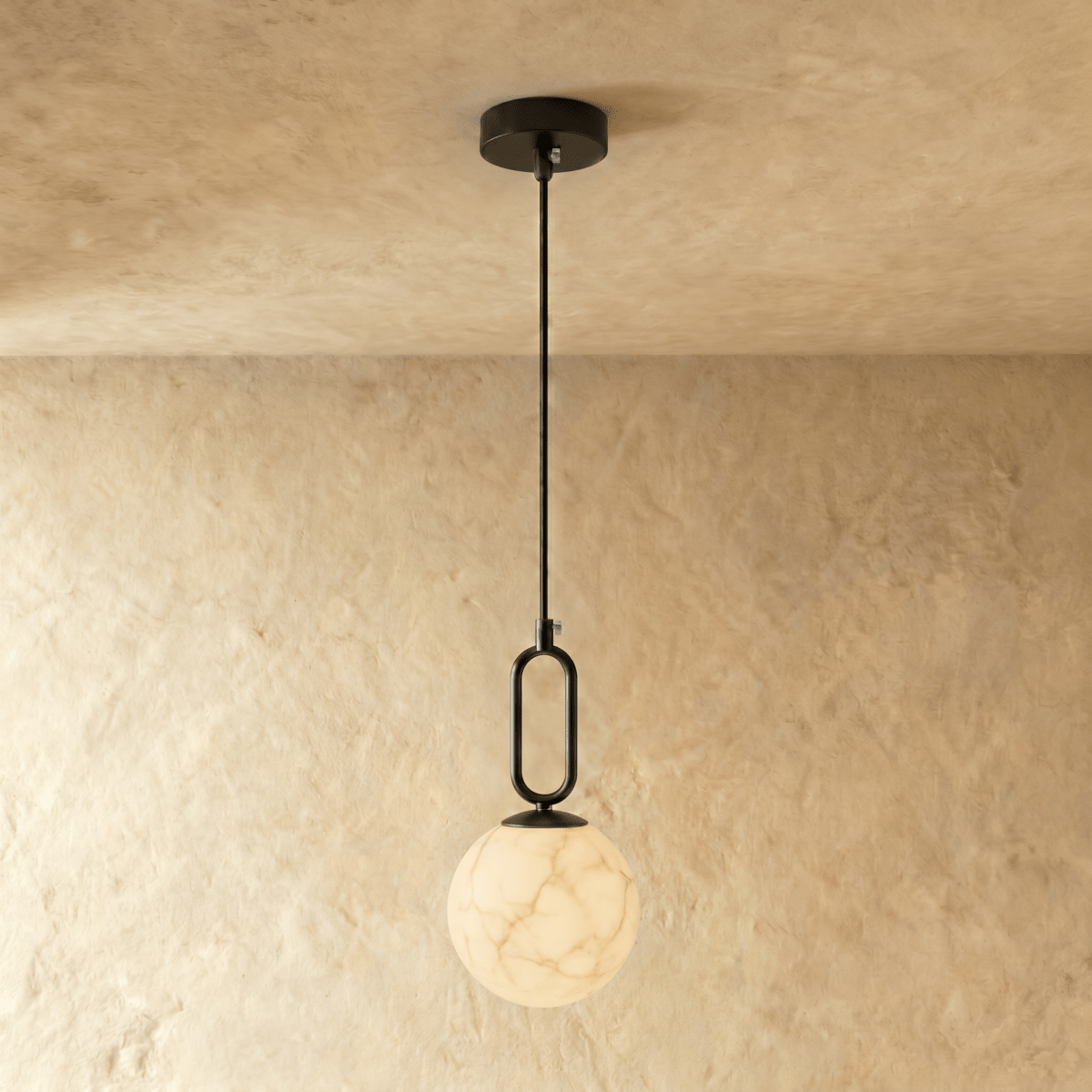 Gong Alabaster Pendant Light