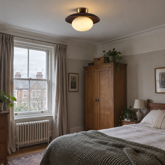 Modern ceiling lamp in a bedroom