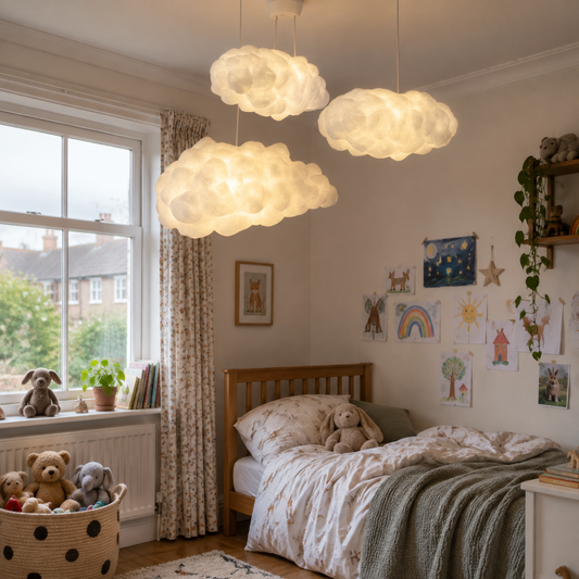 Cloud pendant light in a child's bedroom