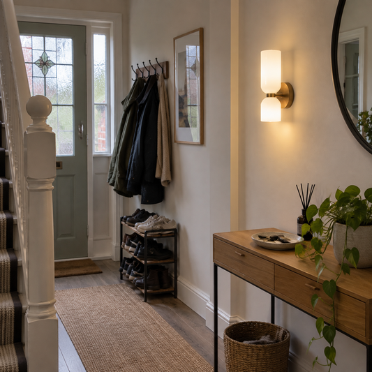 Modern LED wall lamp in a hallway