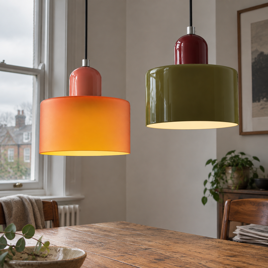 Halo Pendant Light - Elongated Modern Ceiling Lamp in a British home