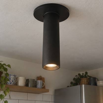 Industrial Ceiling Light - Aluminium Integrated LED in a British home