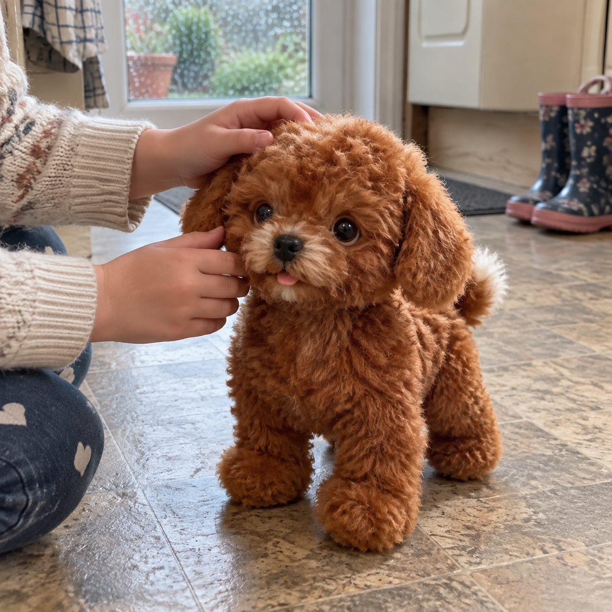 Interactive Robot Puppy - Walking Barking Plush Toy in a British home