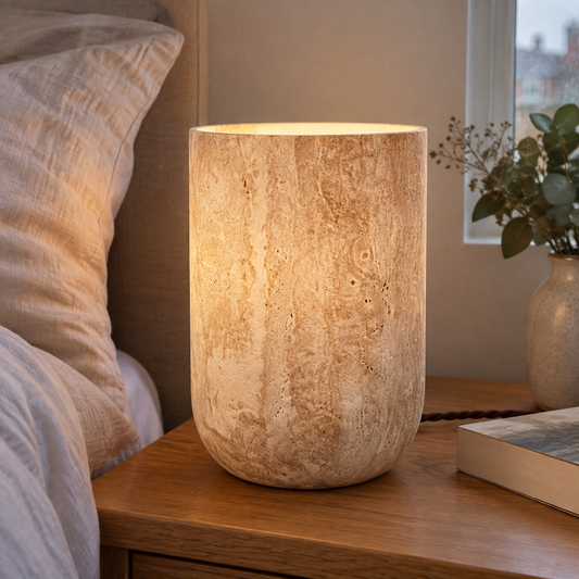 Japanese Table Lamp - Cylindrical Night Light in a British home