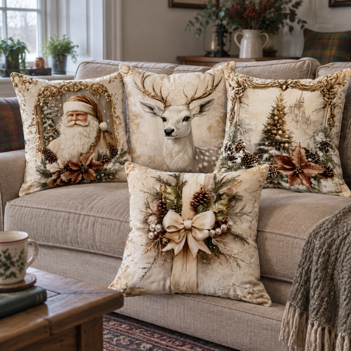 Velvet decorative cushion covers propped plump against the back of a sitting room sofa