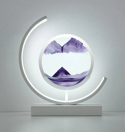 Sand Landscape Lamp – Minimalist LED Sand Art Table Light, Black or White with 7 Sand Colours