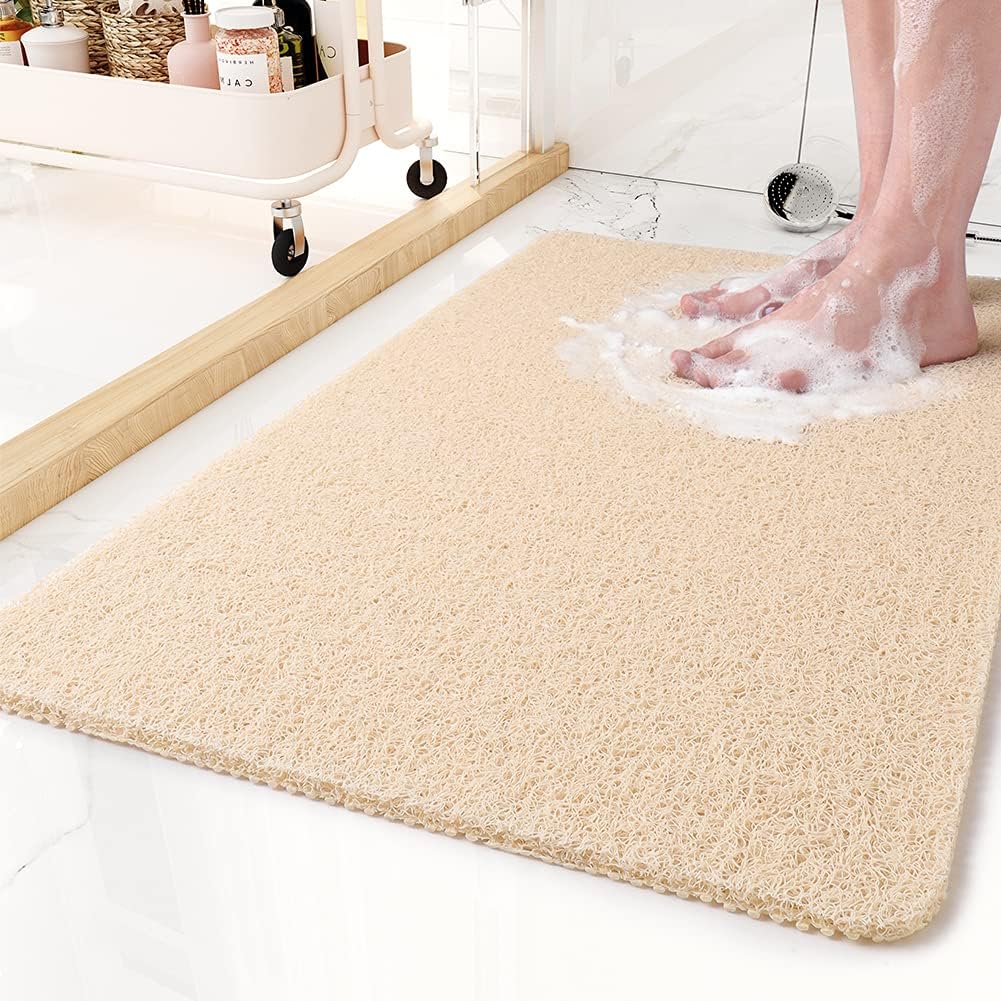 Non-Slip Shower Mat  – Soft, Safe, Easy to Clean, Customizable Size, Quick Water Drainage