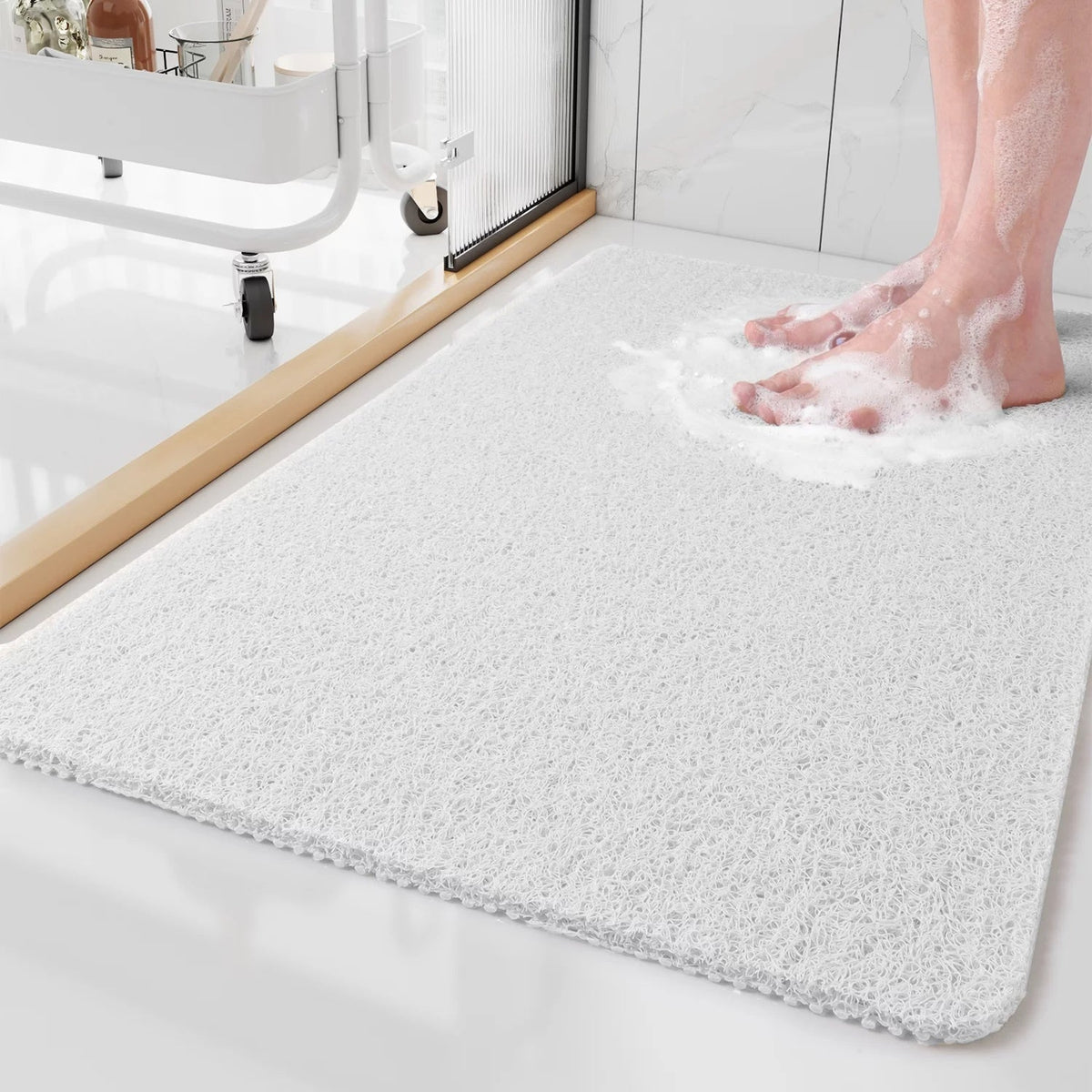 Non-Slip Shower Mat  – Soft, Safe, Easy to Clean, Customizable Size, Quick Water Drainage