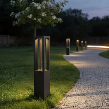 LED Bollard Garden Light Black Aluminum Garden Landscape Light
