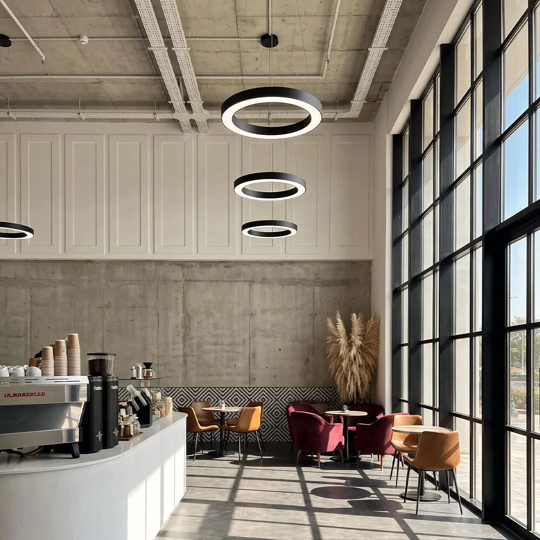 LED Pendant Ring Ceiling Light Modern Metal Acrylic Light