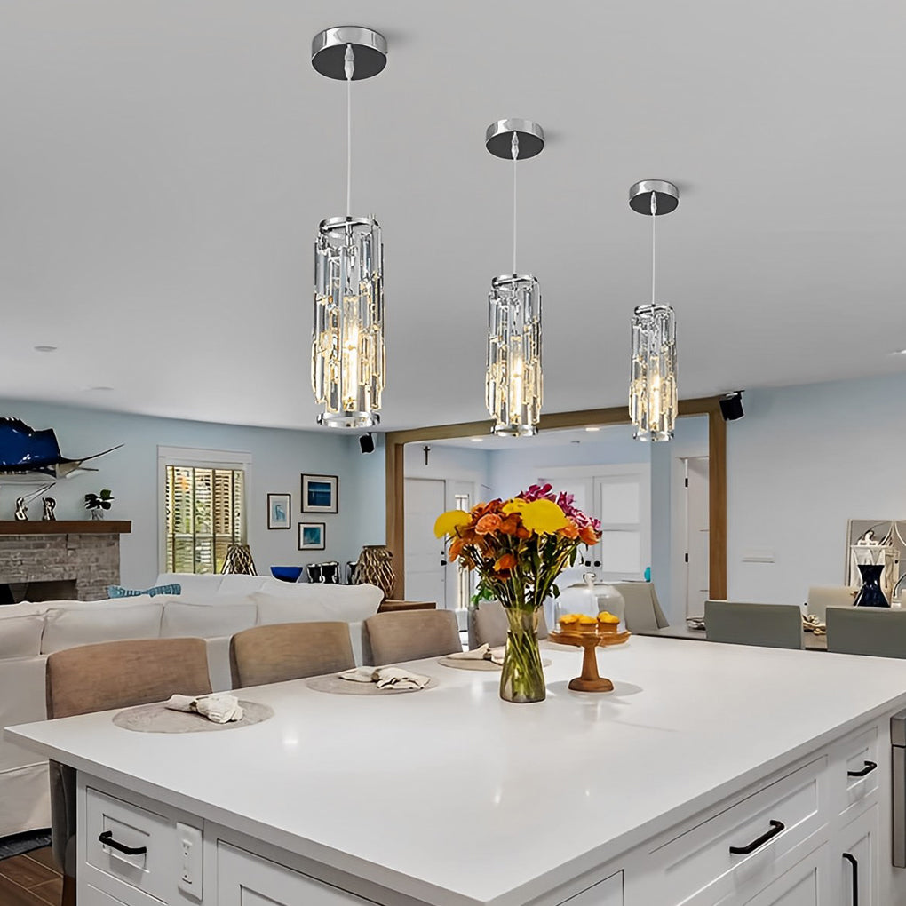 Mini Crystal Pendant Light Creative Art Crystal Island Ceiling Light