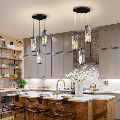 Mini Crystal Pendant Light Creative Art Crystal Island Ceiling Light