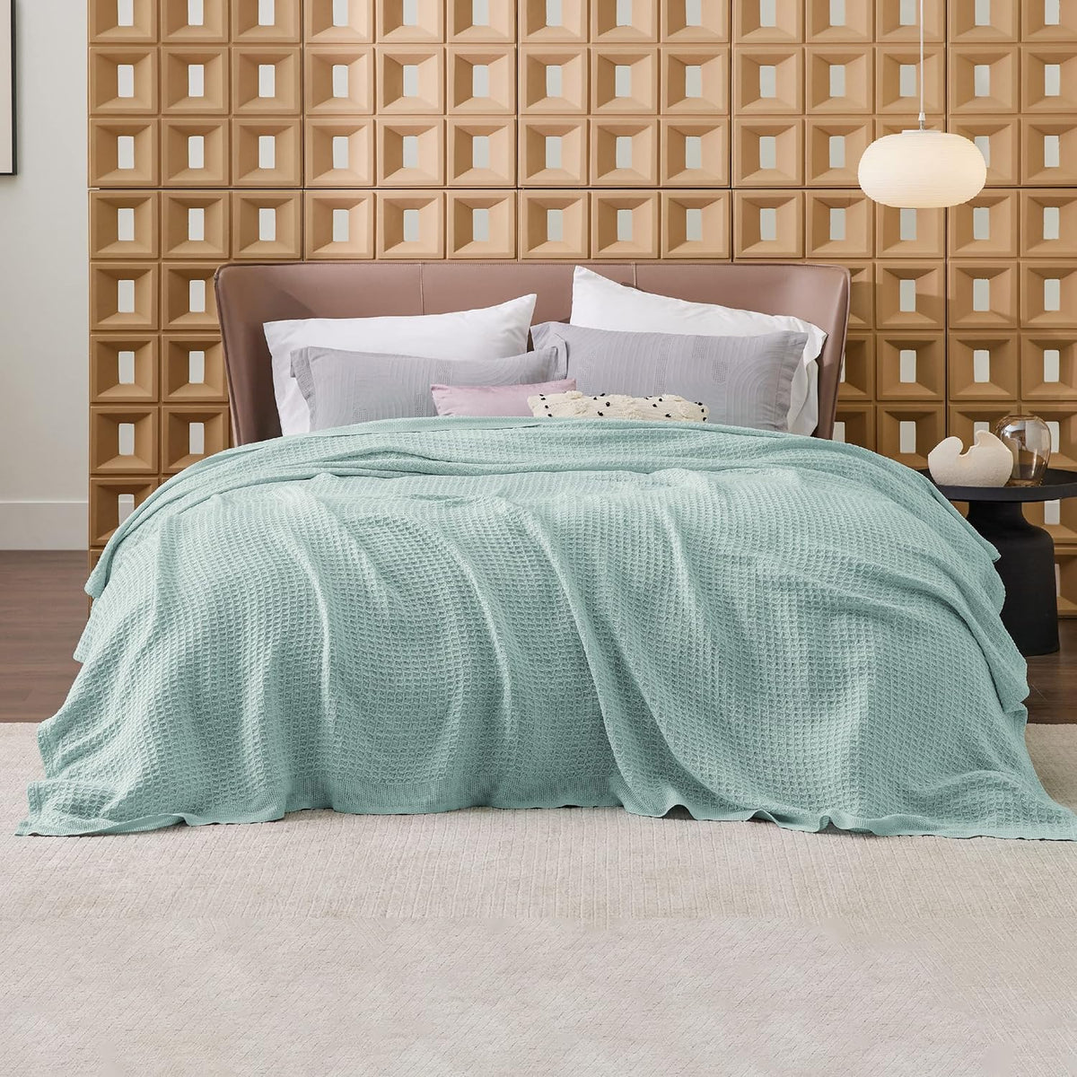 Cotton Waffle Blanket – 100% Long-Staple Cotton Throw & Bed Blanket, 6 Sizes, 17 Colours