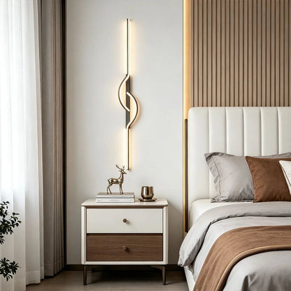 Modern Linear Wall Sconce Creative Black Aluminum Lamp