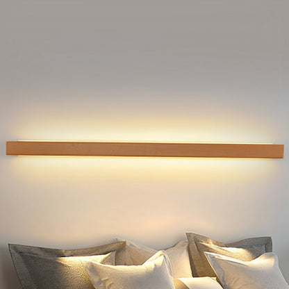 Modern Minimalist Wood Up&Down LED Long Strip Indoor Wall Sconce