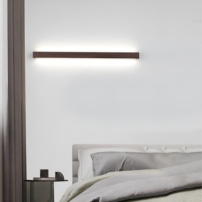 Modern Minimalist Wood Up&Down LED Long Strip Indoor Wall Sconce