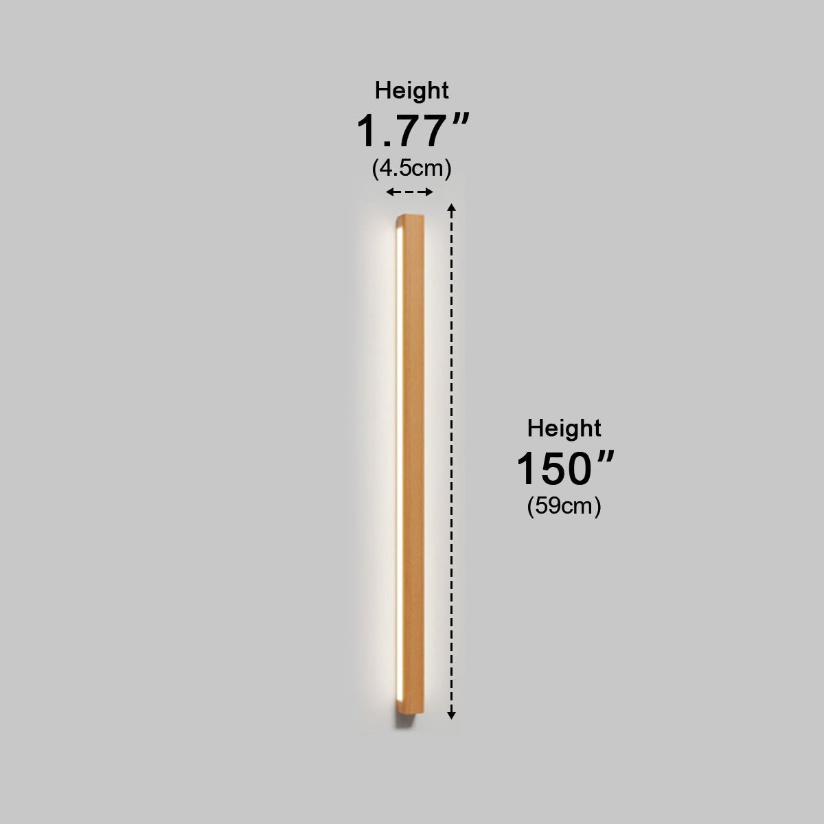 Modern Minimalist Wood Up&Down LED Long Strip Indoor Wall Sconce