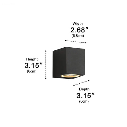 Modern Square Outdoor Waterproof Wall Washer Double Light