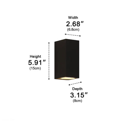 Modern Square Outdoor Waterproof Wall Washer Double Light