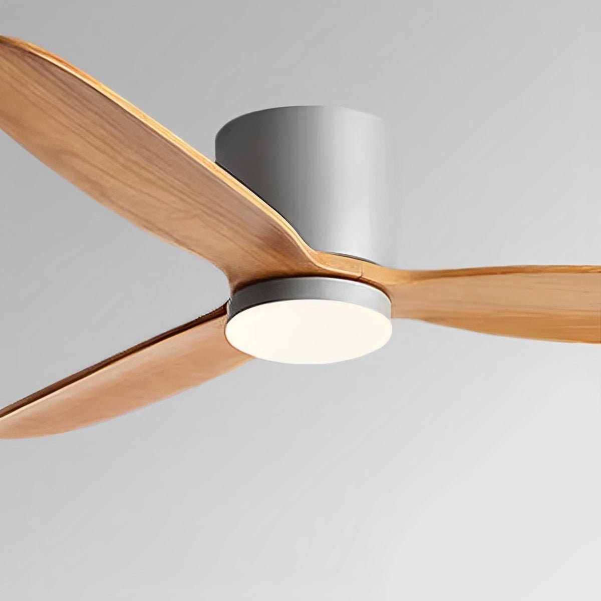 Modern Wood Grain Reverse 6-Speed DC Motor Inverter Ceiling Fan Light