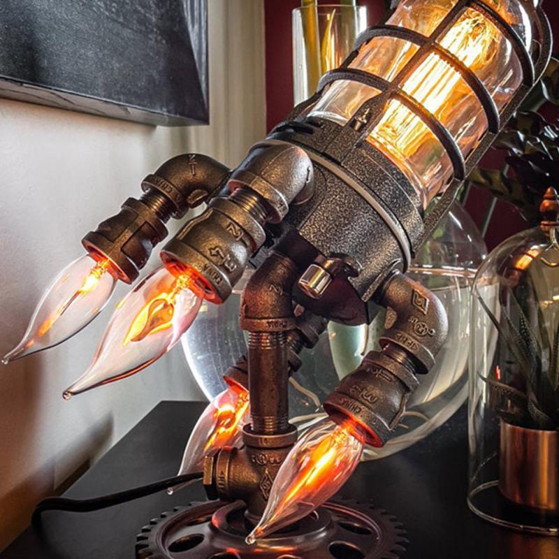 Stylish Steampunk Rocket Lamp for Interiors