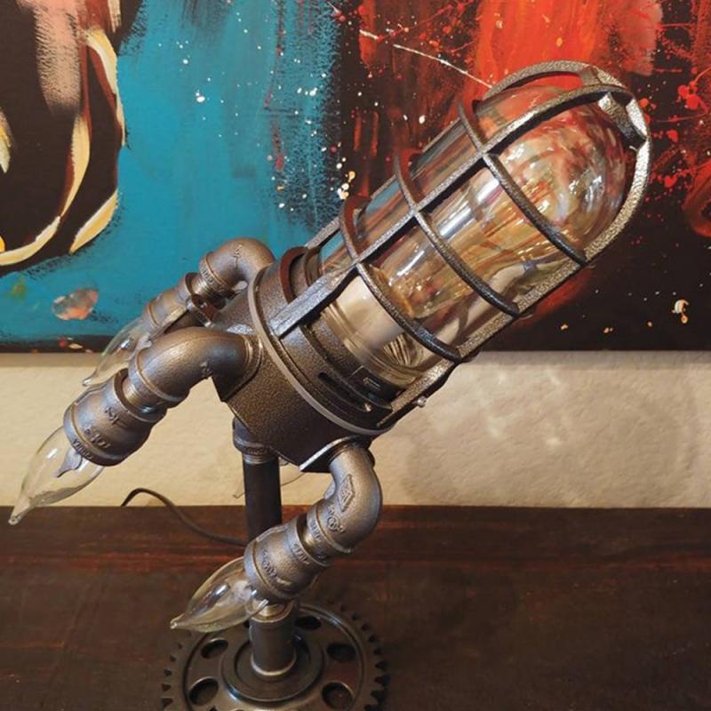 Stylish Steampunk Rocket Lamp for Interiors