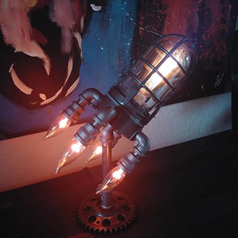 Stylish Steampunk Rocket Lamp for Interiors