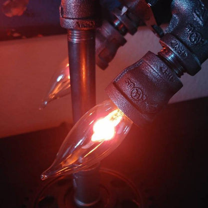 Rocket Table Lamp – Steampunk Industrial Desk Light, Statement Gift for Space & Retro Fans