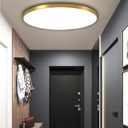 Ultra-Slim LED Ceiling Light – 2cm Round Flush Panel, 23 to 45cm, Black, White, Silver or Gold