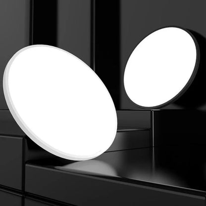 Ultra-Slim LED Ceiling Light – 2cm Round Flush Panel, 23 to 45cm, Black, White, Silver or Gold