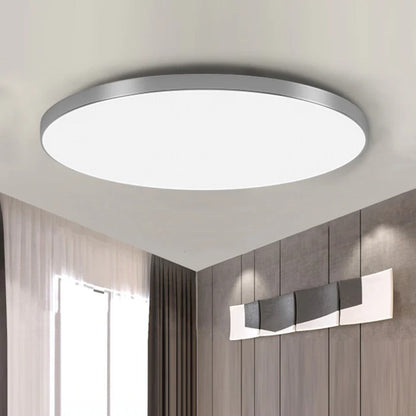 Ultra-Slim LED Ceiling Light – 2cm Round Flush Panel, 23 to 45cm, Black, White, Silver or Gold