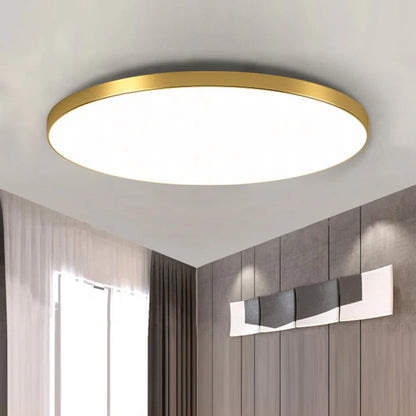 Ultra-Slim LED Ceiling Light – 2cm Round Flush Panel, 23 to 45cm, Black, White, Silver or Gold