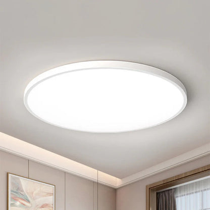 Ultra-Slim LED Ceiling Light – 2cm Round Flush Panel, 23 to 45cm, Black, White, Silver or Gold