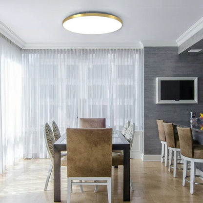 Ultra-Slim LED Ceiling Light – 2cm Round Flush Panel, 23 to 45cm, Black, White, Silver or Gold