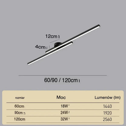Linear Ceiling Light - Modern Aluminium LED Lamp