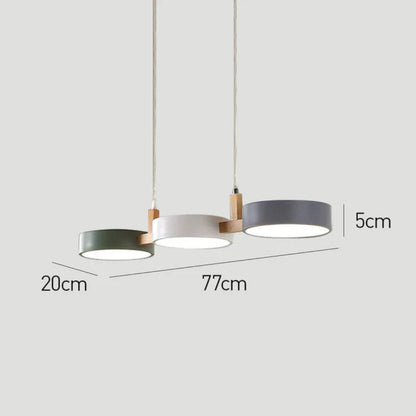 Multi Pendant Light – Scandinavian Metal Cylinders, 77cm Cluster, White, Grey or Green, Dimmable Option