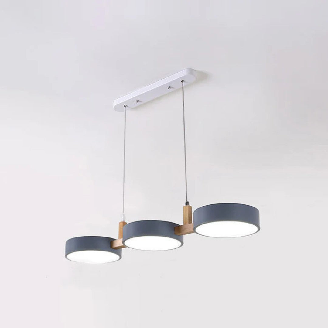Multi Pendant Light – Scandinavian Metal Cylinders, 77cm Cluster, White, Grey or Green, Dimmable Option