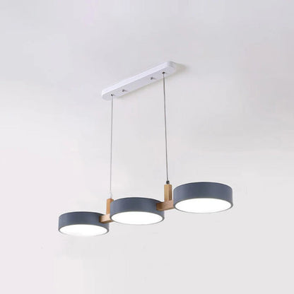 Multi Pendant Light – Scandinavian Metal Cylinders, 77cm Cluster, White, Grey or Green, Dimmable Option
