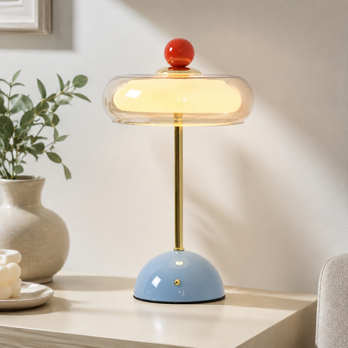 Calie Memphis Glass Bauble Touch Table Lamp