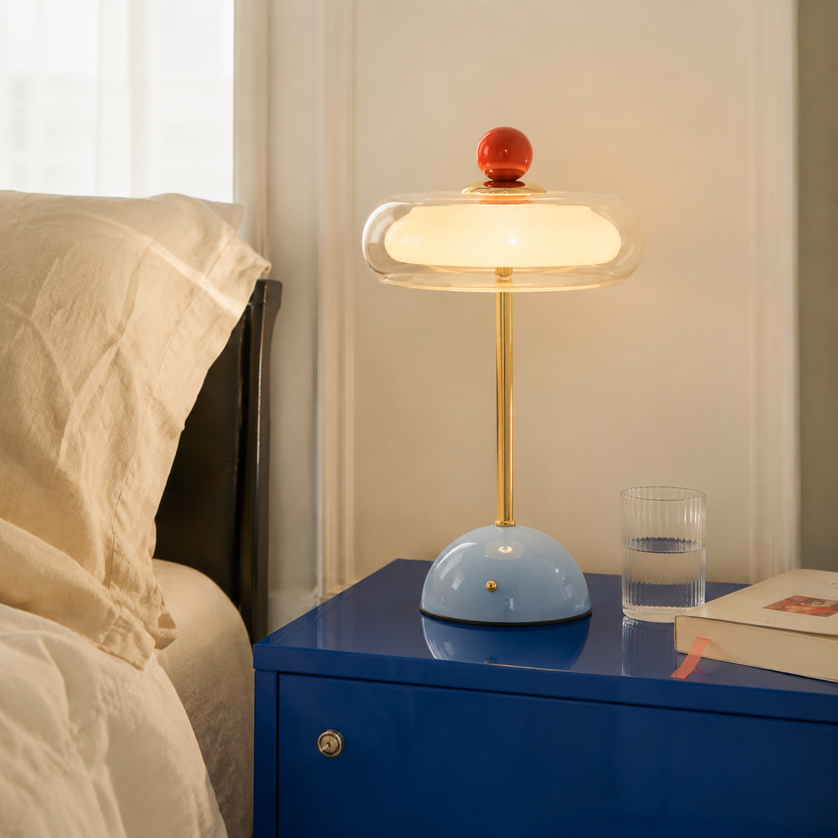 Calie Memphis Glass Bauble Touch Table Lamp