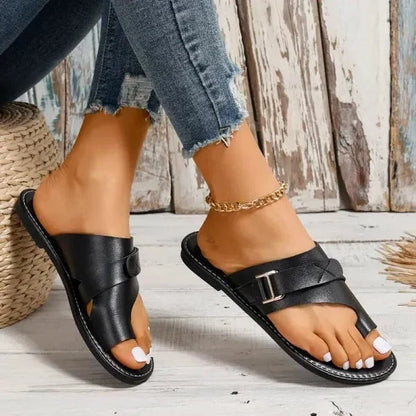 Orthopedic Leather Sandals with Arch Support and Hallux Valgus Correction Women’s Comfort Sandals Retro Style | Sansoti
