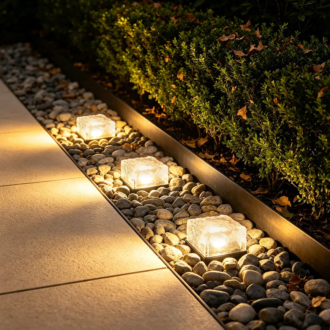 Outdoor Ice Cube Lights Modern Intelligent Solar Step Light