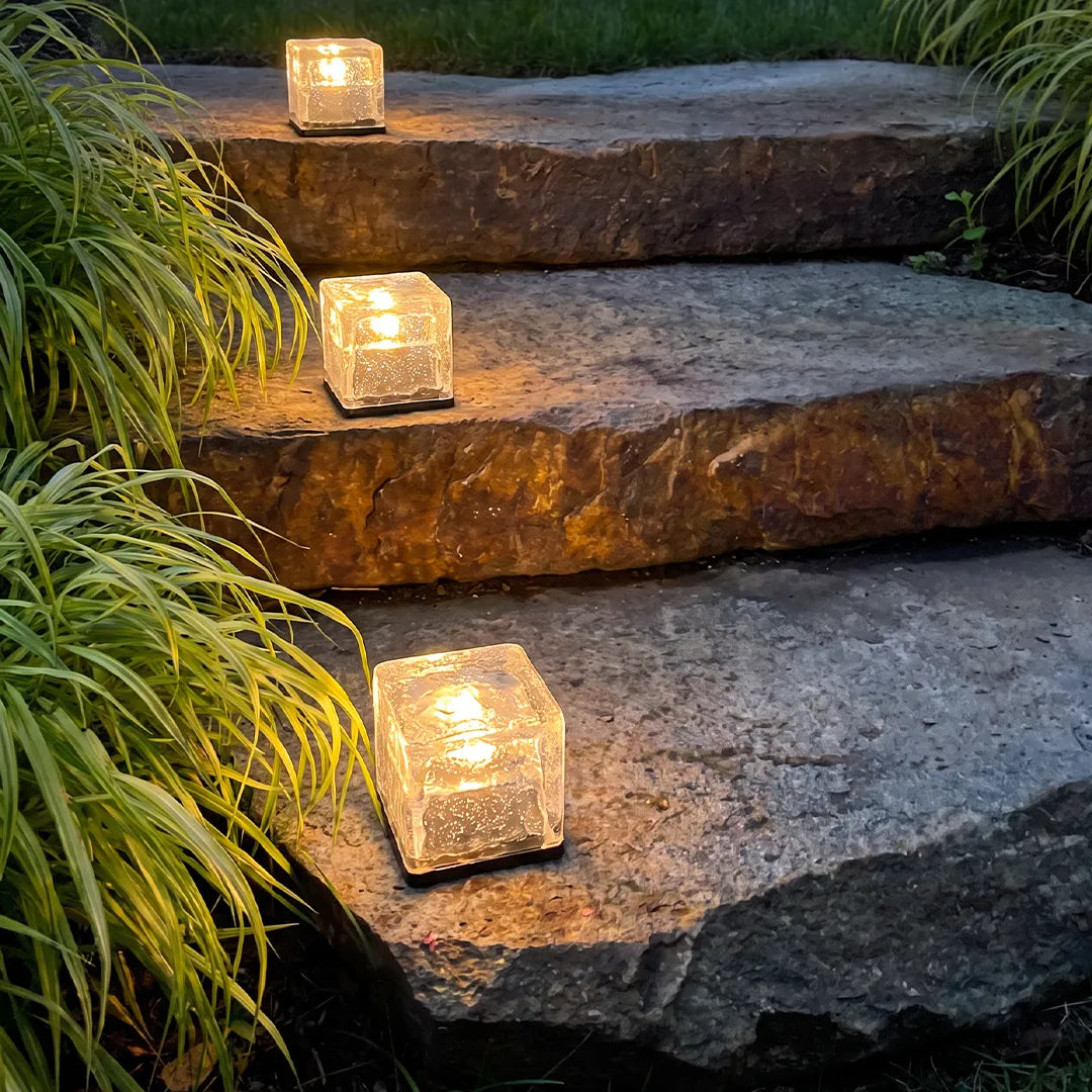 Outdoor Ice Cube Lights Modern Intelligent Solar Step Light