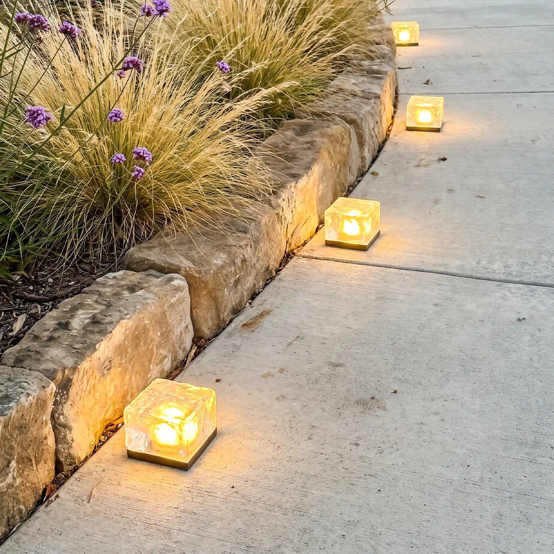 Outdoor Ice Cube Lights Modern Intelligent Solar Step Light